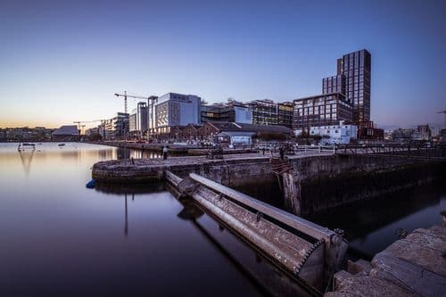 Sunset in Grand Canal Dock, Dublin